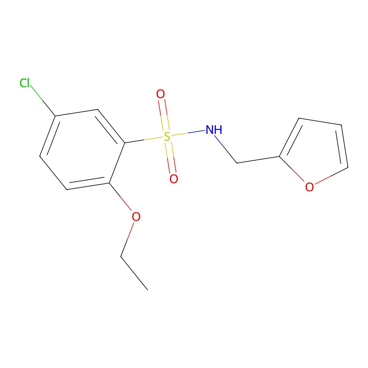 5-chloro-2-ethoxy-N-(furan-2-ylmethyl)benzenesulfonamide molecular structure, CAS 839681-73-1