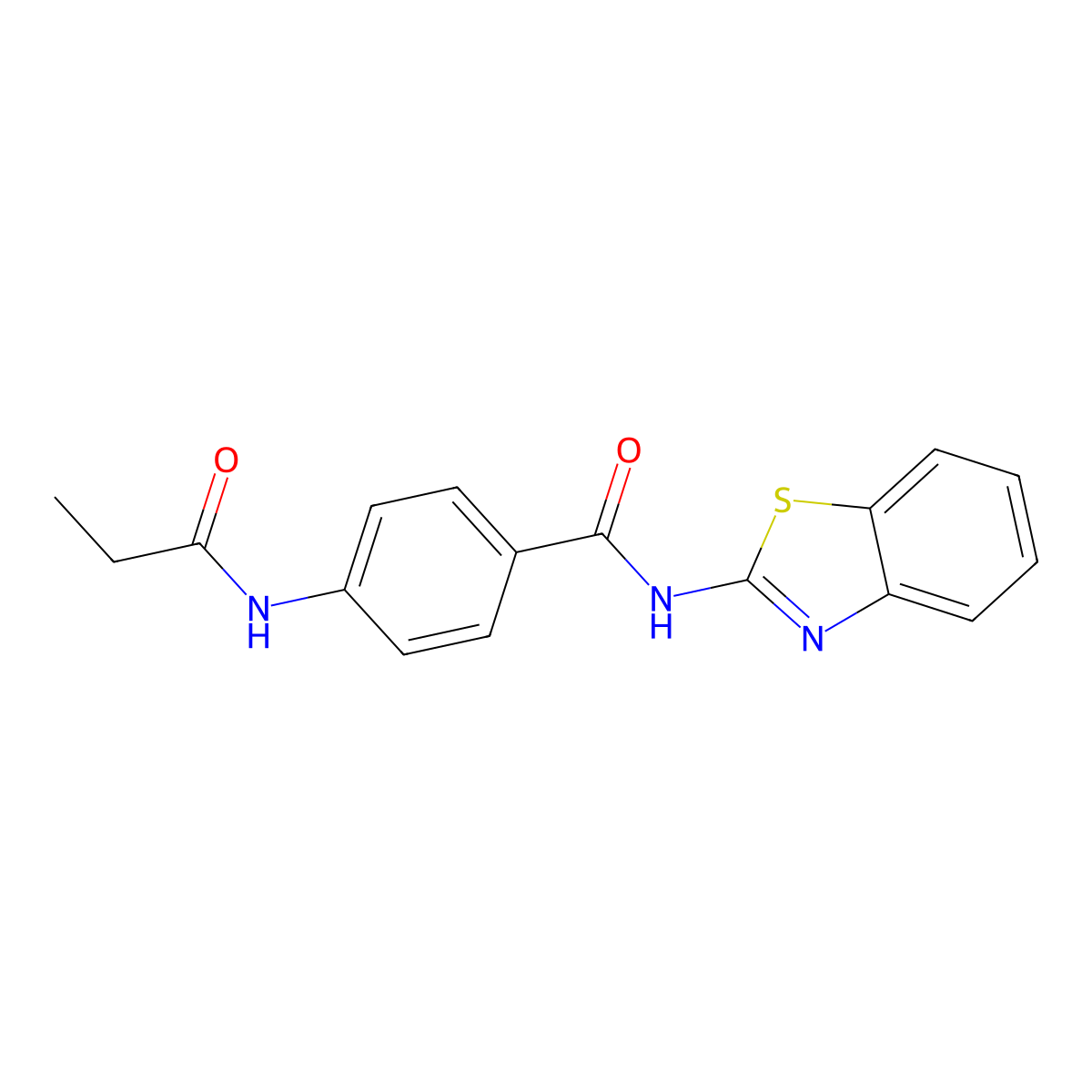 N-(1,3-benzothiazol-2-yl)-4-(propanoylamino)benzamide molecular structure, CAS 839681-97-9