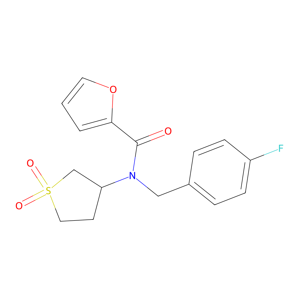 N-(1,1-dioxidotetrahydrothiophen-3-yl)-N-(4-fluorobenzyl)furan-2-carboxamide molecular structure, CAS 839682-04-1