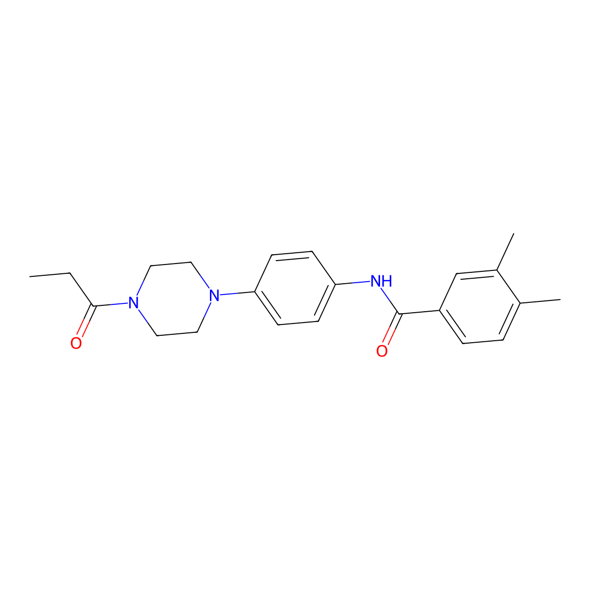 3,4-dimethyl-N-[4-(4-propanoylpiperazin-1-yl)phenyl]benzamide molecular structure, CAS 839682-11-0