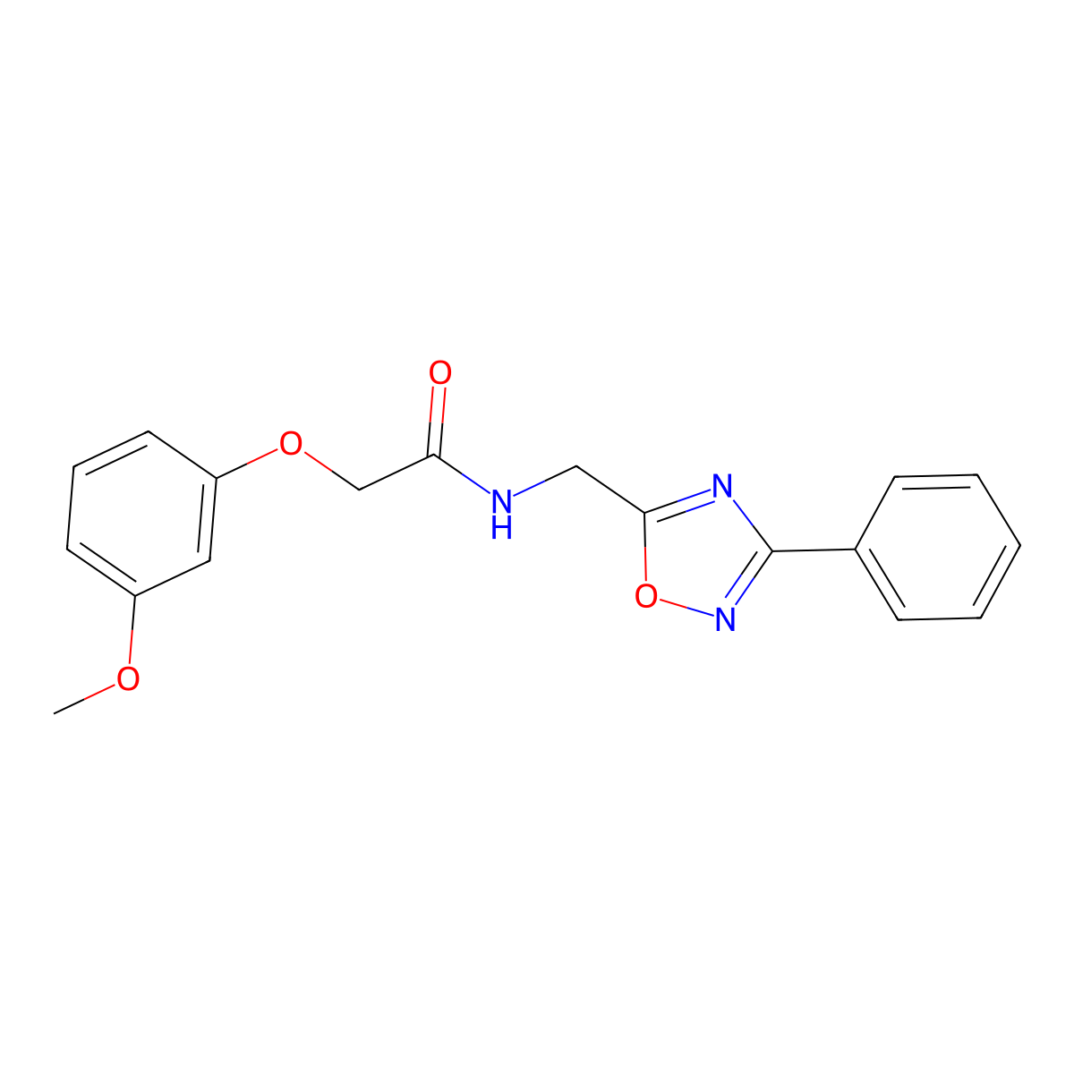 2-(3-methoxyphenoxy)-N-[(3-phenyl-1,2,4-oxadiazol-5-yl)methyl]acetamide molecular structure, CAS 839682-15-4