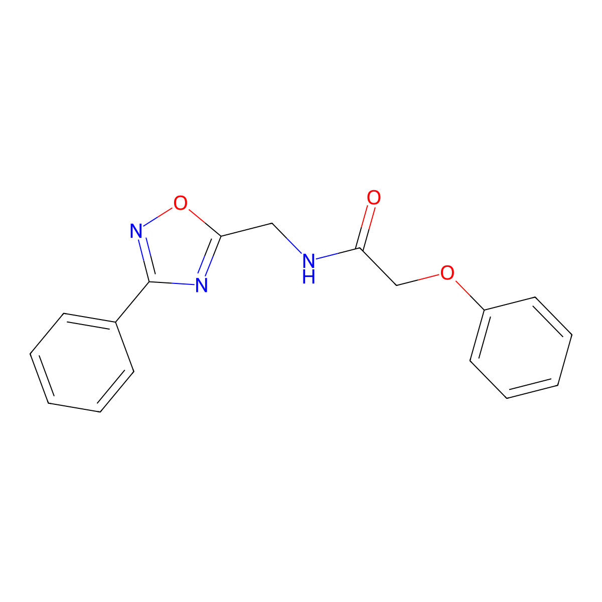 2-phenoxy-N-[(3-phenyl-1,2,4-oxadiazol-5-yl)methyl]acetamide molecular structure, CAS 839682-16-5