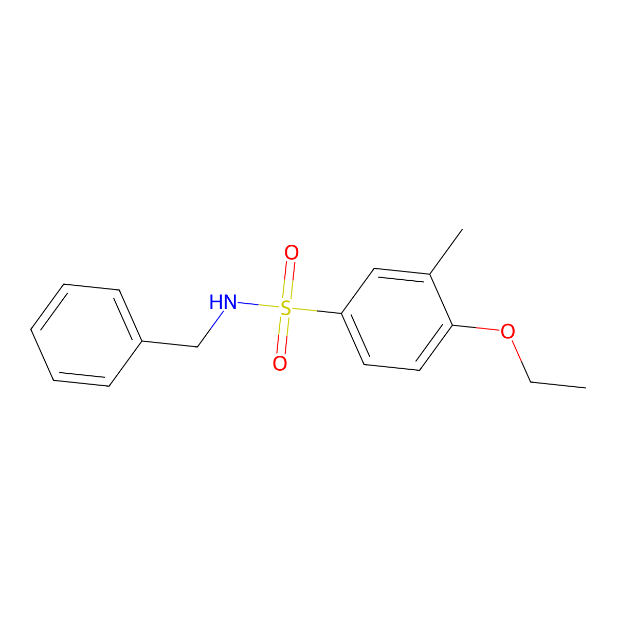 N-benzyl-4-ethoxy-3-methylbenzenesulfonamide molecular structure, CAS 839682-34-7