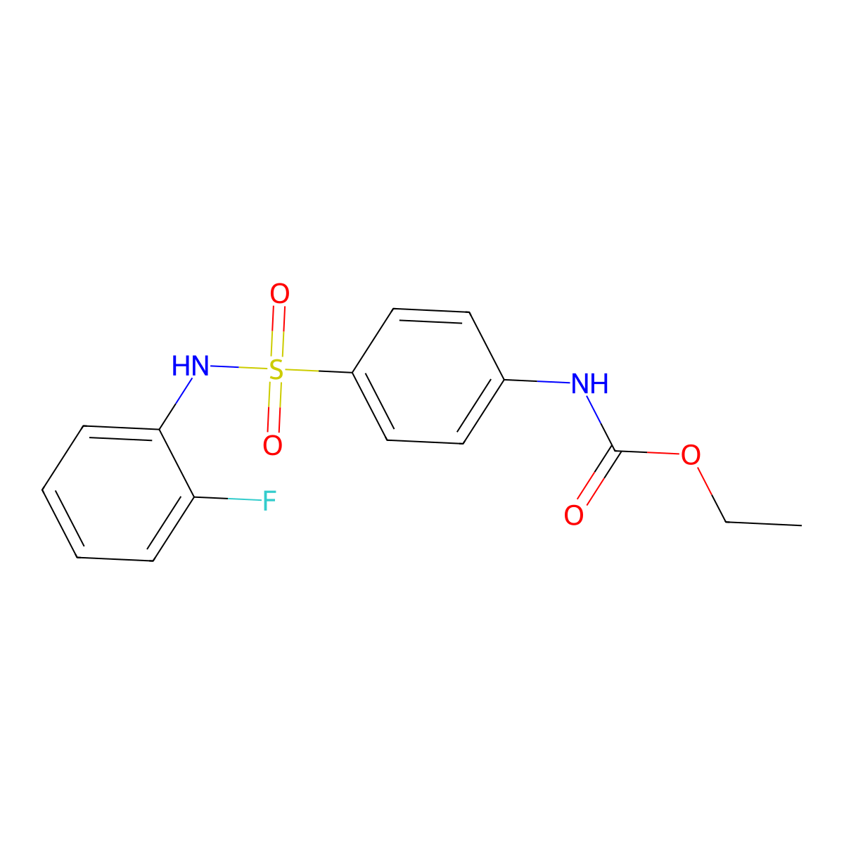 Ethyl {4-[(2-fluorophenyl)sulfamoyl]phenyl}carbamate molecular structure, CAS 839682-43-8
