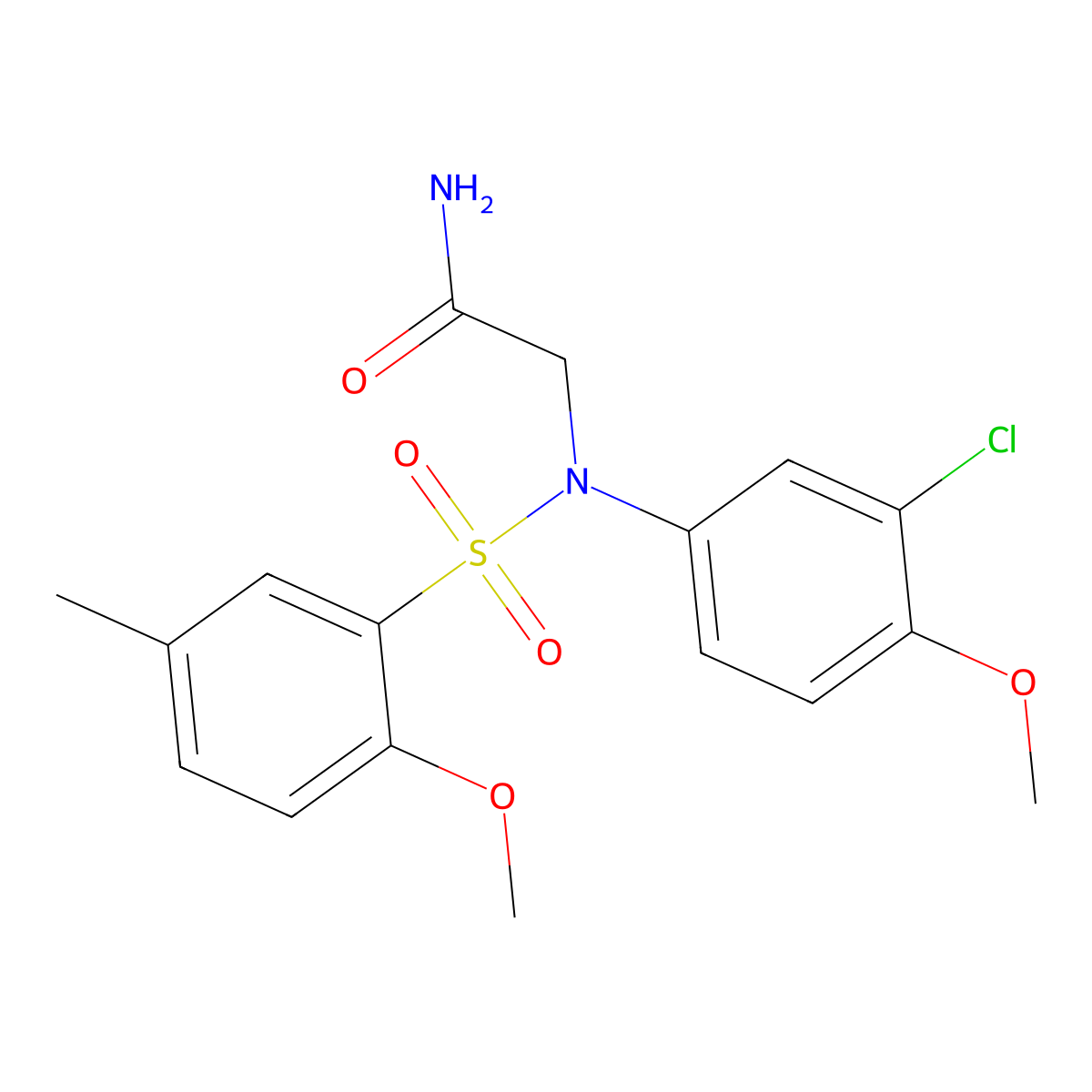2-(3-chloro-4-methoxy-N-(2-methoxy-5-methylphenyl)sulfonylanilino)acetamide molecular structure, CAS 839682-51-8