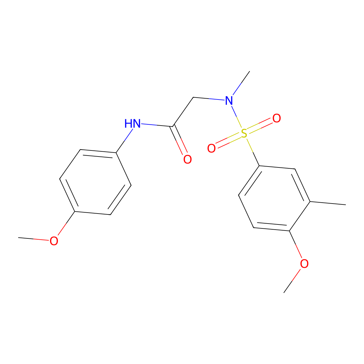 2-[(4-methoxy-3-methylphenyl)sulfonyl-methylamino]-N-(4-methoxyphenyl)acetamide molecular structure, CAS 839682-55-2