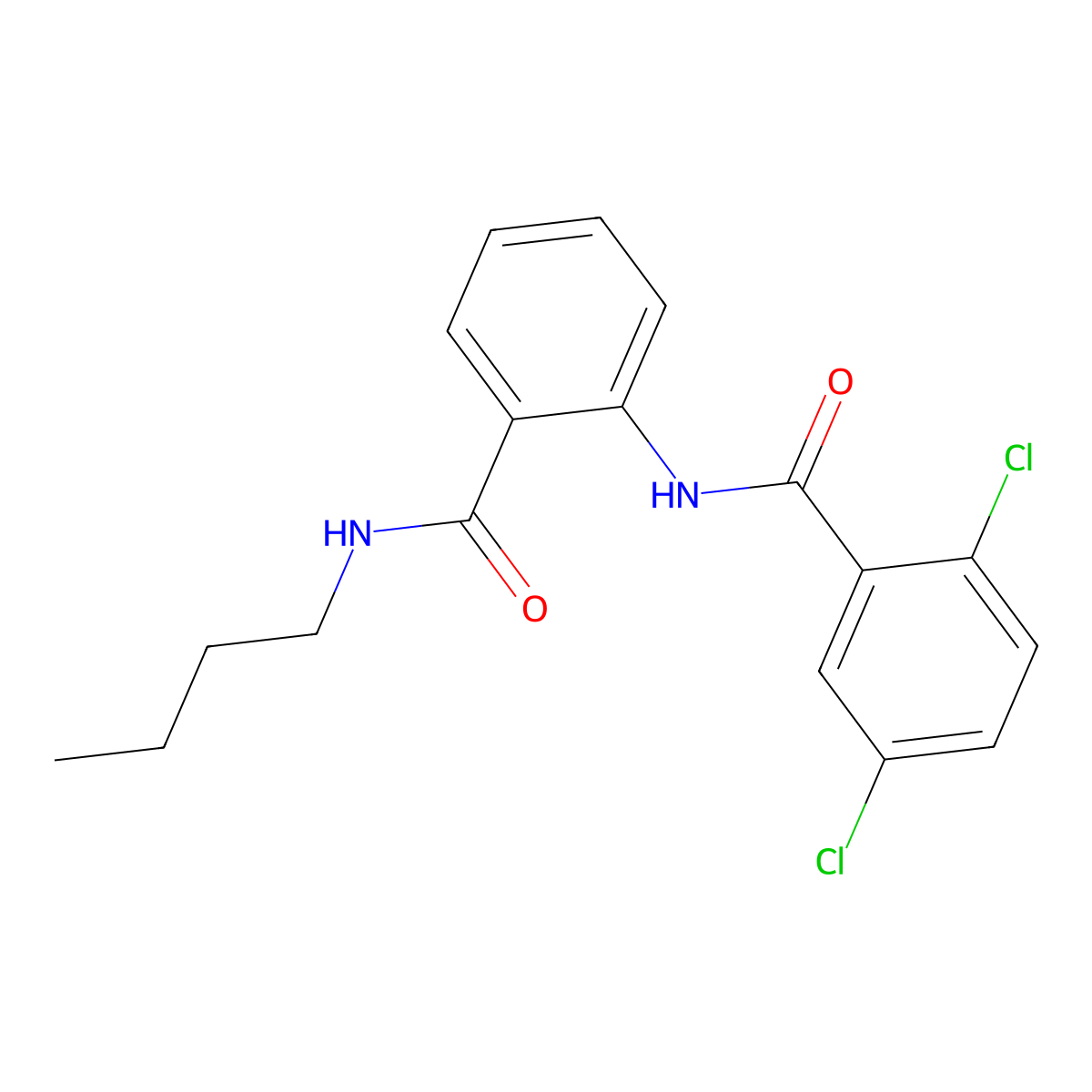 N-[2-(butylcarbamoyl)phenyl]-2,5-dichlorobenzamide molecular structure, CAS 839685-40-4