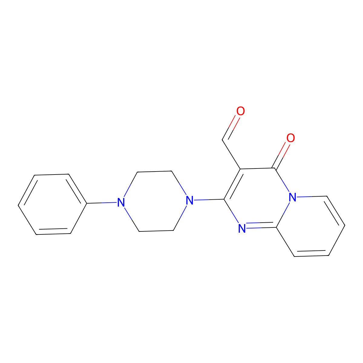 4-oxo-2-(4-phenylpiperazin-1-yl)-4H-pyrido[1,2-a]pyrimidine-3-carbaldehyde molecular structure, CAS 839685-49-3