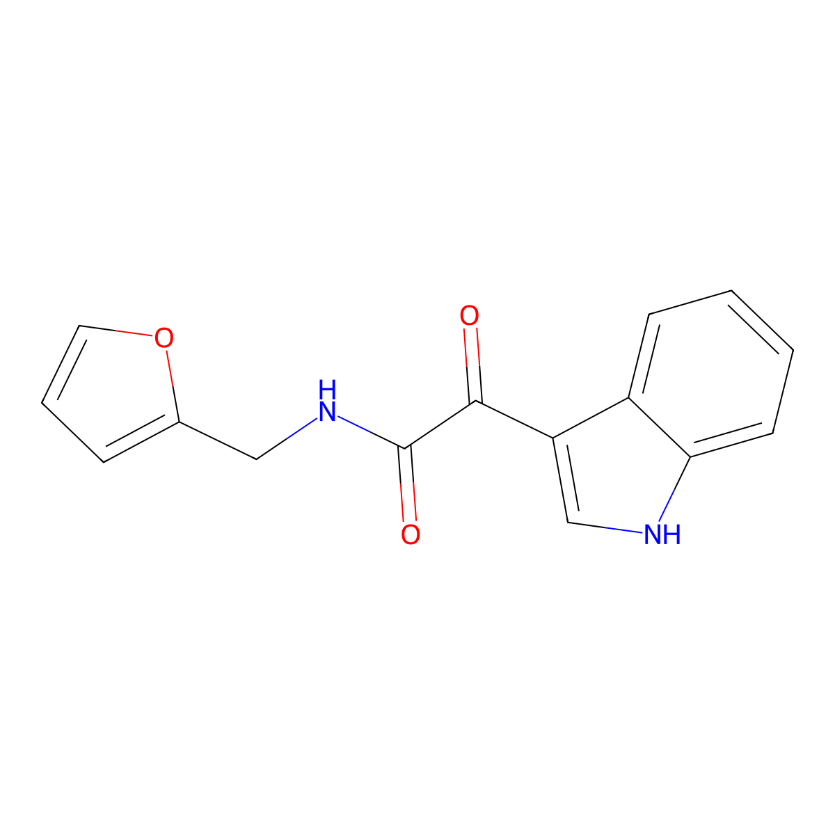 N-(furan-2-ylmethyl)-2-(1H-indol-3-yl)-2-oxoacetamide molecular structure, CAS 839685-60-8