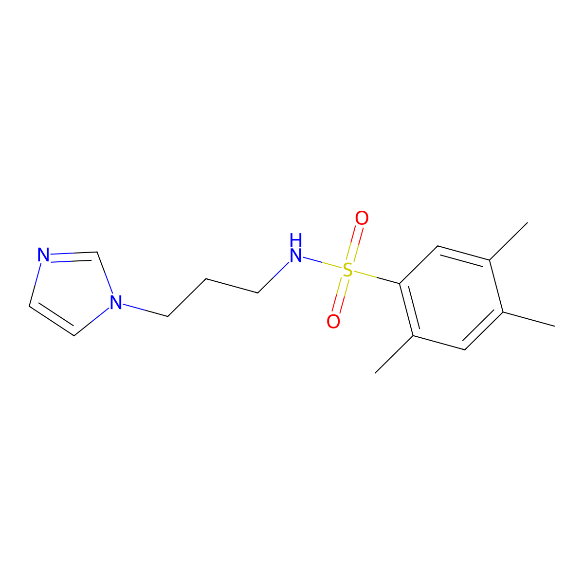 N-[3-(1H-imidazol-1-yl)propyl]-2,4,5-trimethylbenzene-1-sulfonamide molecular structure, CAS 839685-83-5