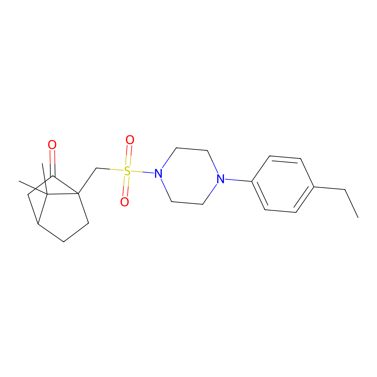 1-({[4-(4-Ethylphenyl)piperazin-1-yl]sulfonyl}methyl)-7,7-dimethylbicyclo[2.2.1]heptan-2-one molecular structure, CAS 839685-86-8
