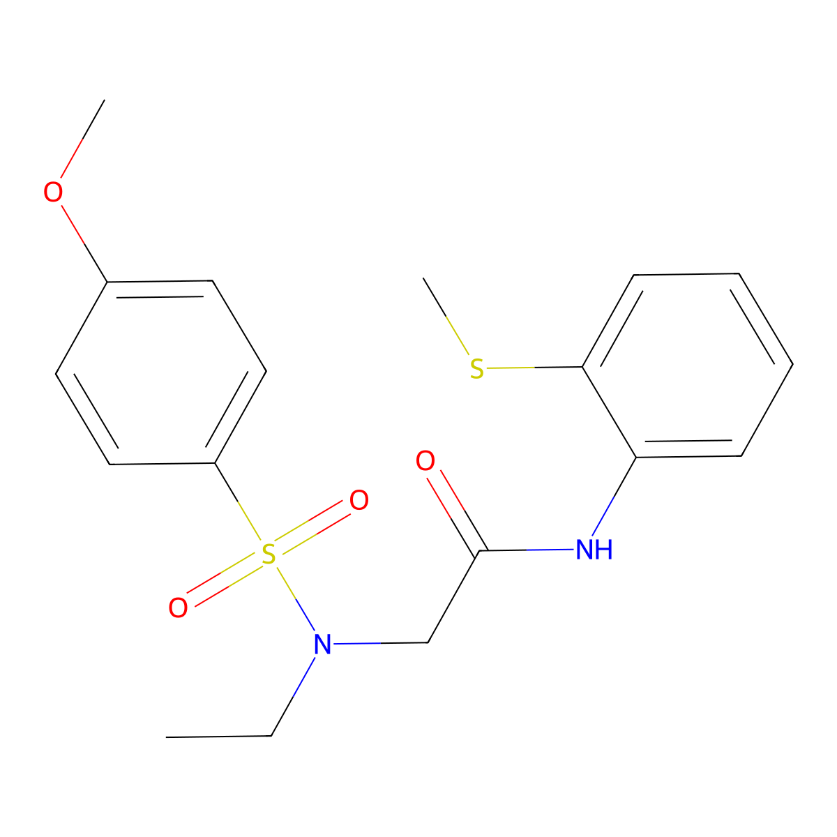 2-[ethyl-(4-methoxyphenyl)sulfonylamino]-N-(2-methylsulfanylphenyl)acetamide molecular structure, CAS 839685-93-7