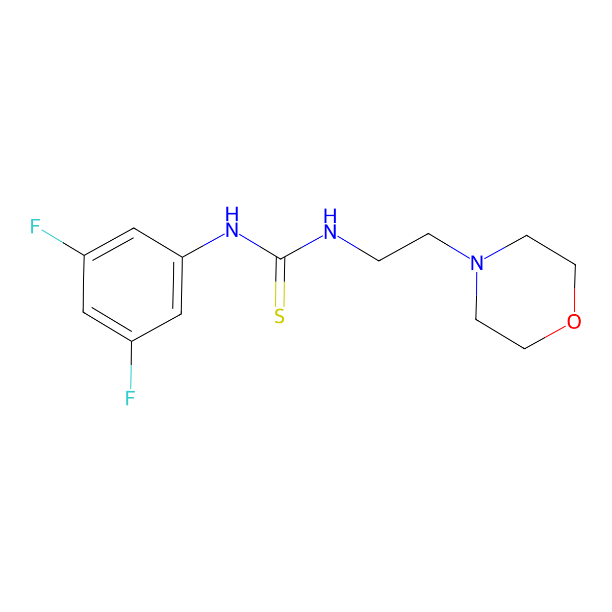 1-(3,5-Difluorophenyl)-3-(2-morpholin-4-ylethyl)thiourea molecular structure, CAS 839685-99-3