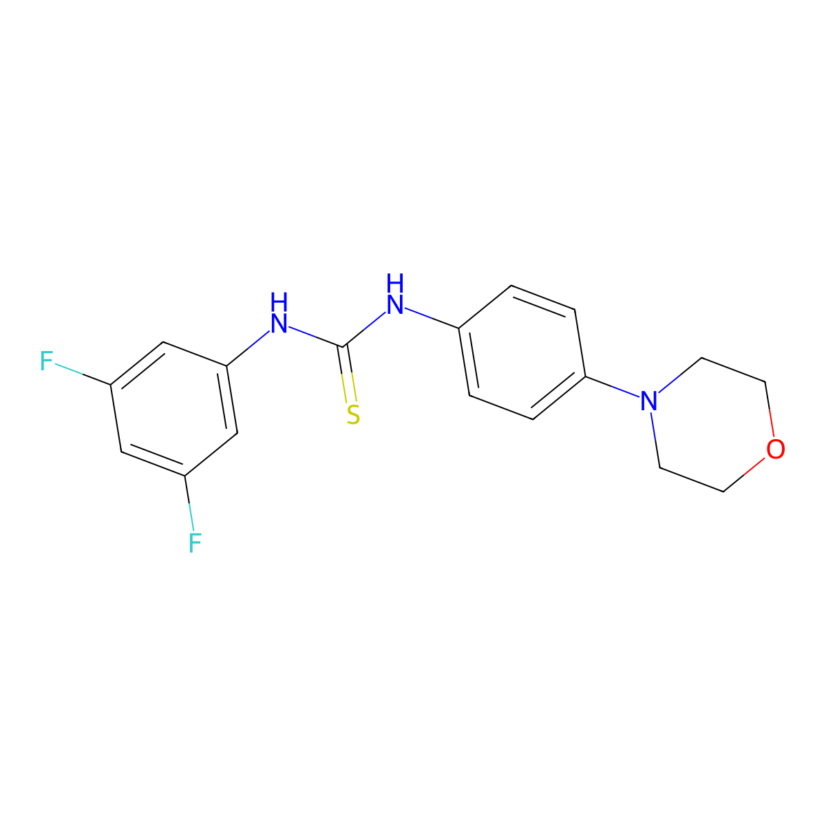1-(3,5-Difluorophenyl)-3-(4-morpholin-4-ylphenyl)thiourea molecular structure, CAS 839686-08-7