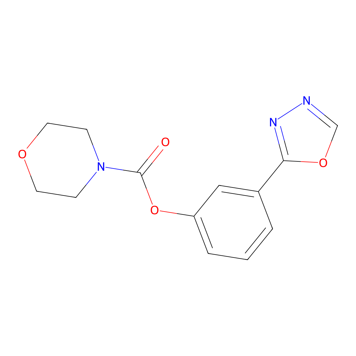 3-(1,3,4-Oxadiazol-2-yl)phenyl 4-morpholinecarboxylate molecular structure, CAS 839686-25-8