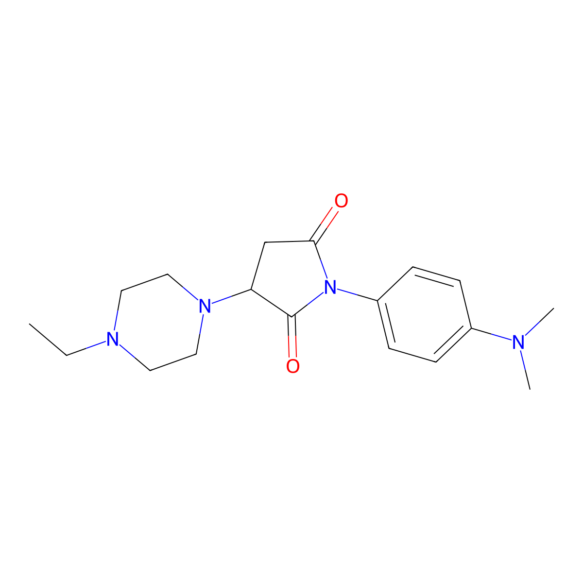 1-(4-(Dimethylamino)phenyl)-3-(4-ethylpiperazin-1-yl)pyrrolidine-2,5-dione molecular structure, CAS 839686-31-6