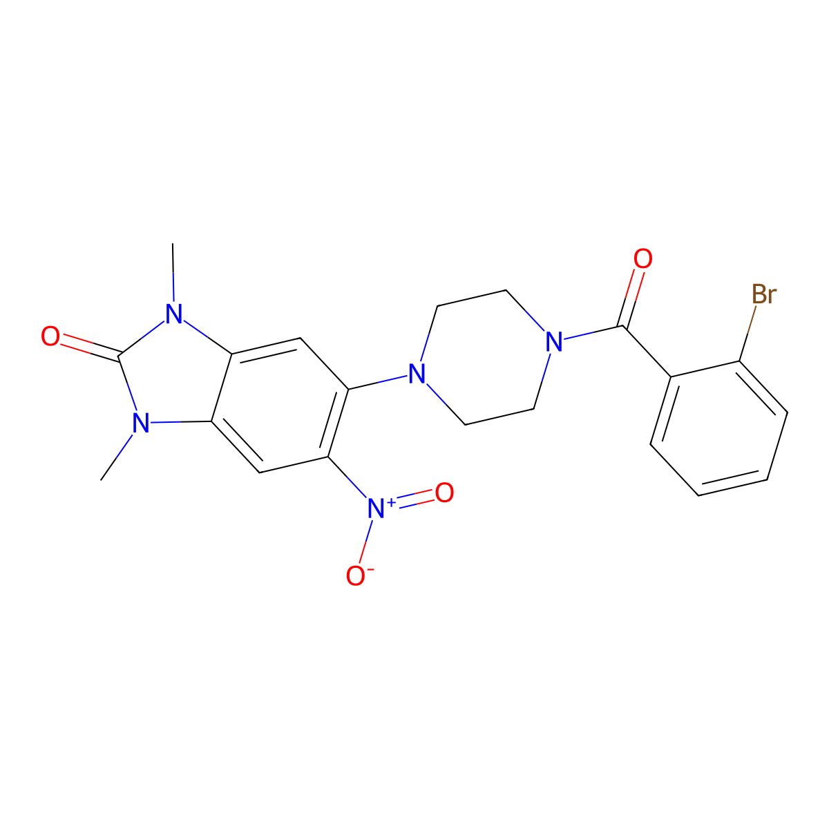 5-[4-(2-Bromobenzoyl)piperazin-1-yl]-1,3-dimethyl-6-nitrobenzimidazol-2-one molecular structure, CAS 839686-36-1