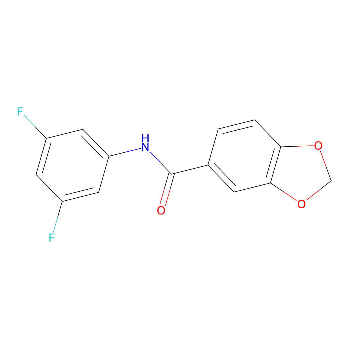 N-(3,5-difluorophenyl)-1,3-benzodioxole-5-carboxamide molecular structure, CAS 839686-37-2