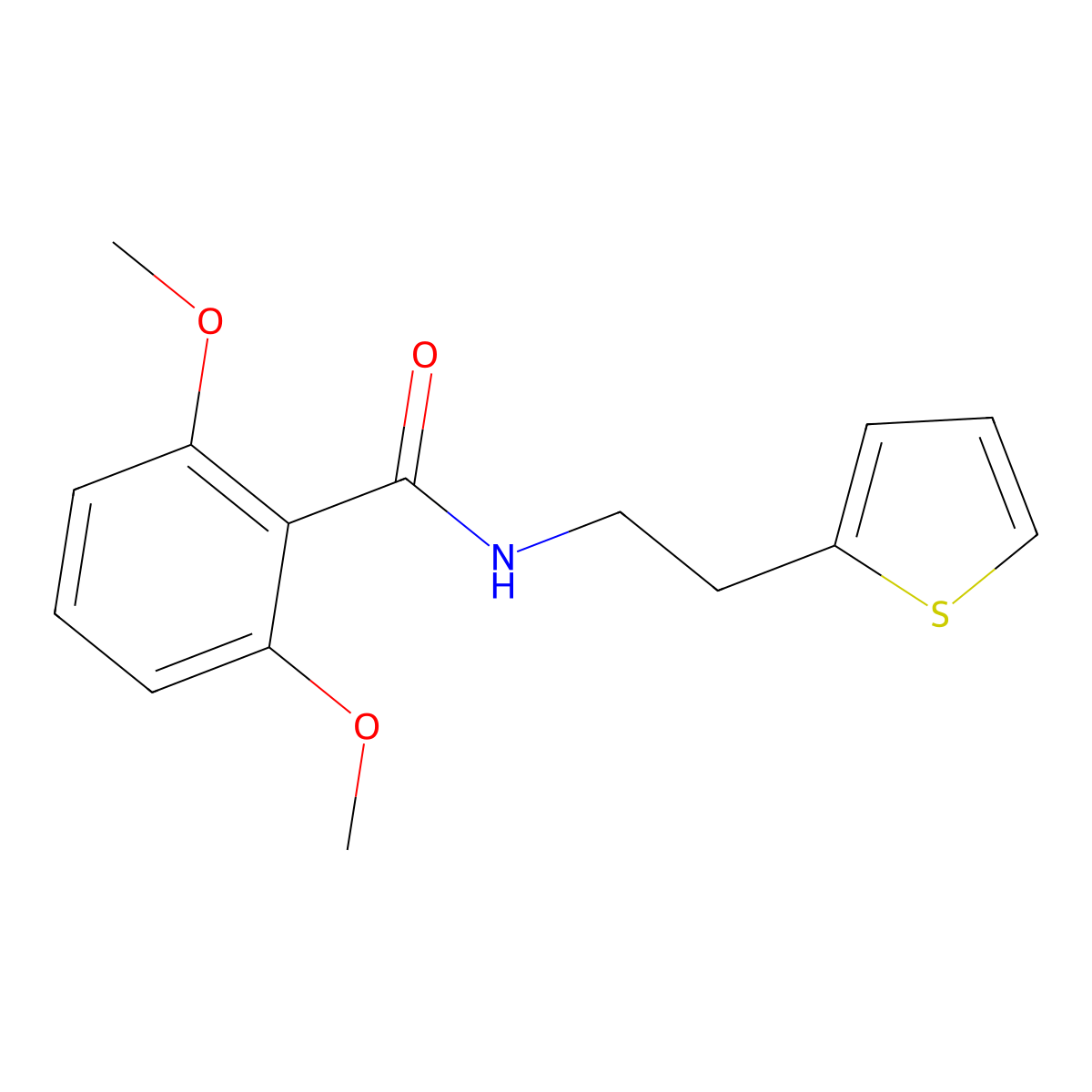 2,6-dimethoxy-N-(2-thiophen-2-ylethyl)benzamide molecular structure, CAS 839686-56-5