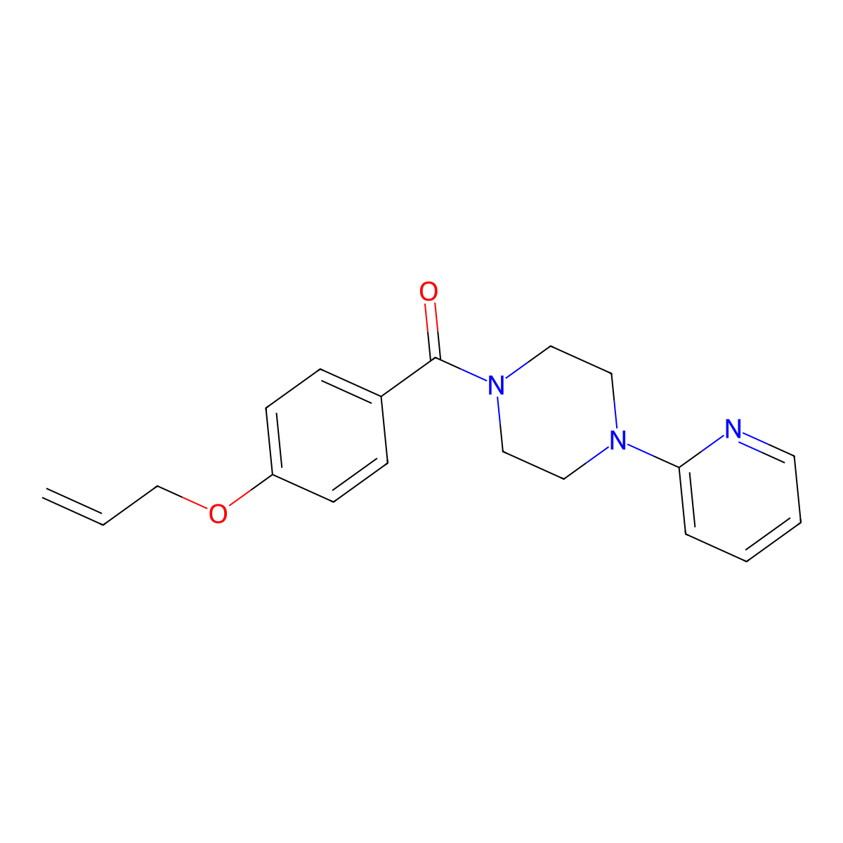 (4-Prop-2-enoxyphenyl)-(4-pyridin-2-ylpiperazin-1-yl)methanone molecular structure, CAS 839686-62-3