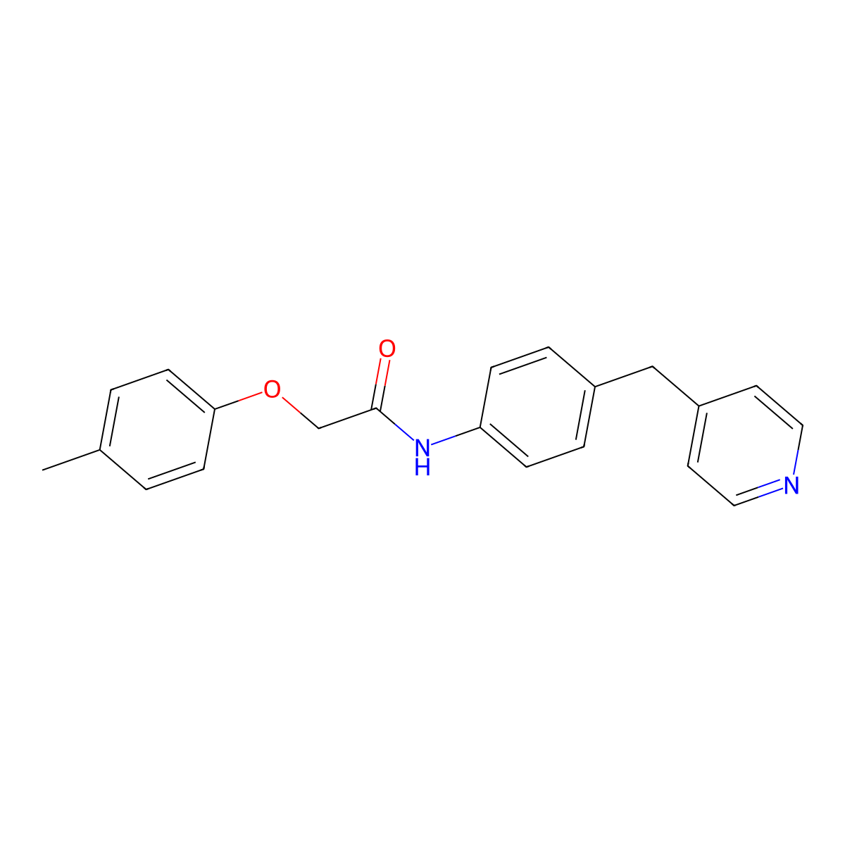 N-(4-(Pyridin-4-ylmethyl)phenyl)-2-(p-tolyloxy)acetamide molecular structure, CAS 839686-72-5