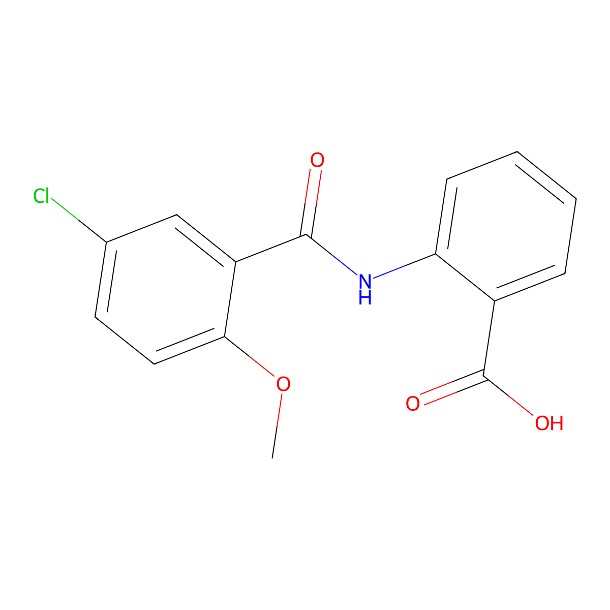 2-{[(5-Chloro-2-methoxyphenyl)carbonyl]amino}benzoic acid molecular structure, CAS 839686-84-9