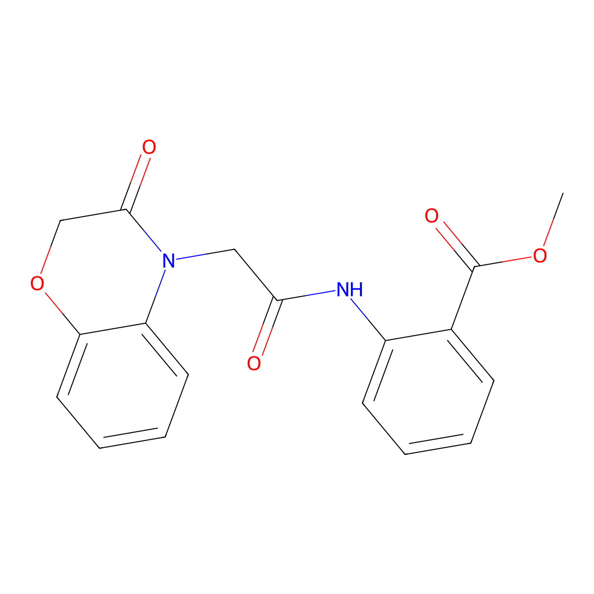 Methyl 2-[[2-(3-oxo-1,4-benzoxazin-4-yl)acetyl]amino]benzoate molecular structure, CAS 839686-89-4