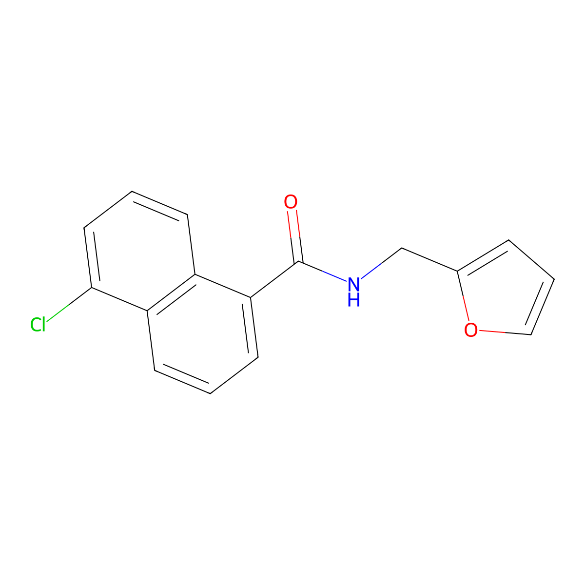 5-chloro-N-(furan-2-ylmethyl)naphthalene-1-carboxamide molecular structure, CAS 839686-96-3