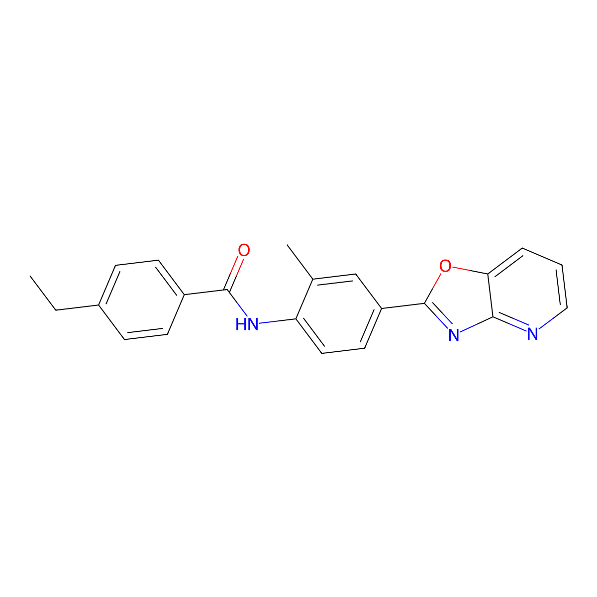4-ethyl-N-[2-methyl-4-([1,3]oxazolo[4,5-b]pyridin-2-yl)phenyl]benzamide molecular structure, CAS 839687-41-1