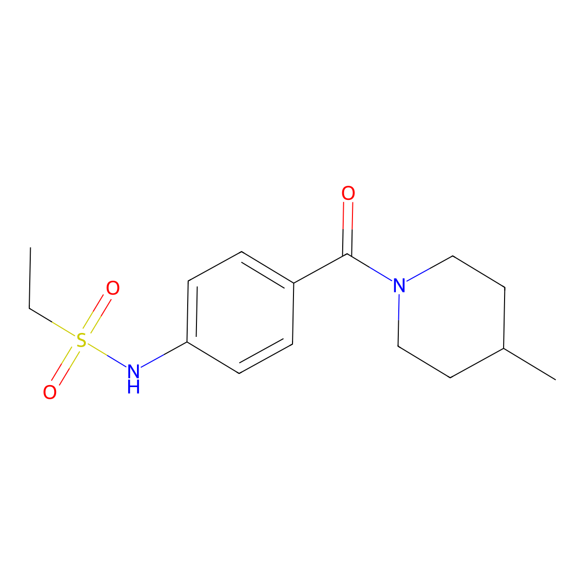 N-[4-(4-methylpiperidine-1-carbonyl)phenyl]ethanesulfonamide molecular structure, CAS 839687-64-8