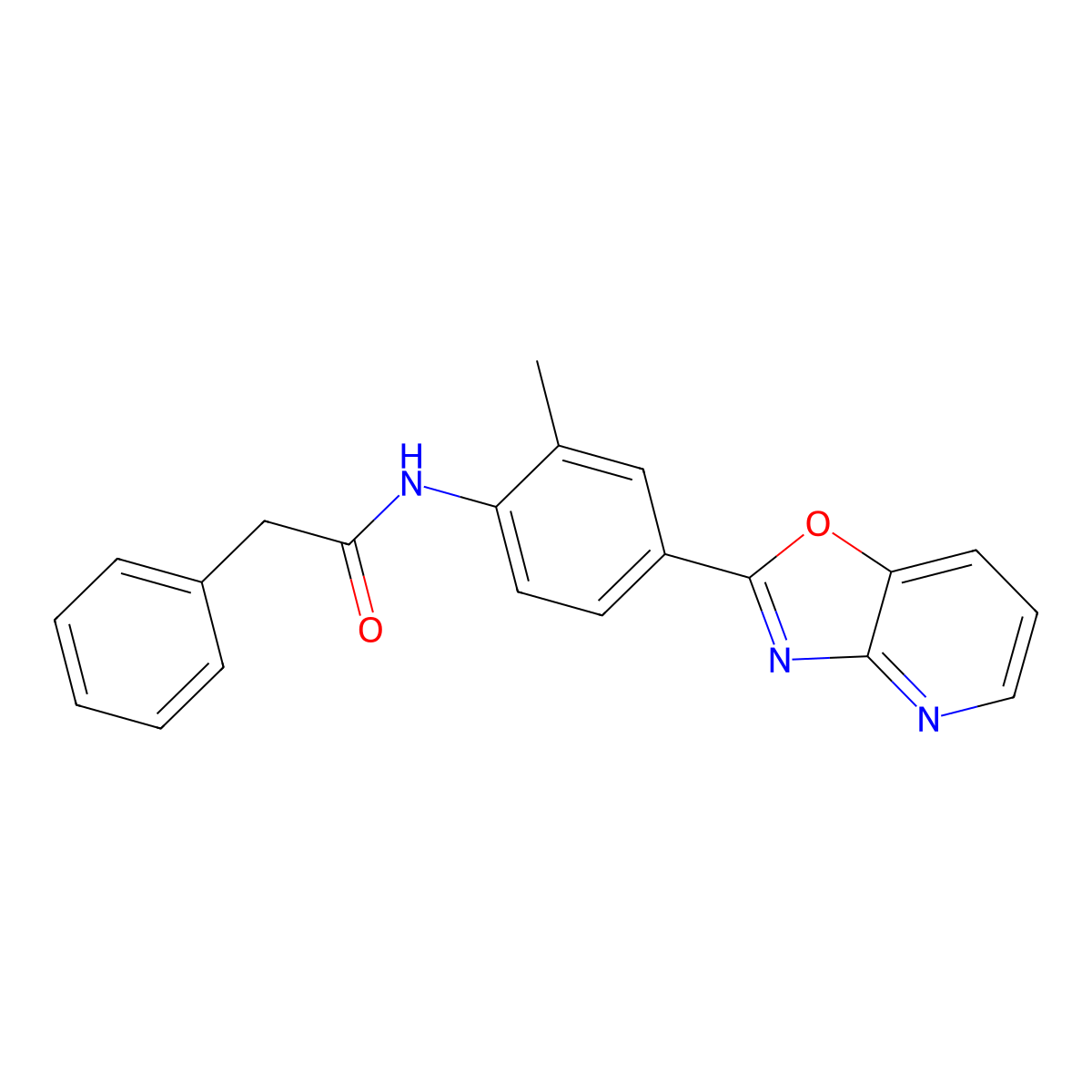 N-(2-methyl-4-[1,3]oxazolo[4,5-b]pyridin-2-ylphenyl)-2-phenylacetamide molecular structure, CAS 839687-74-0