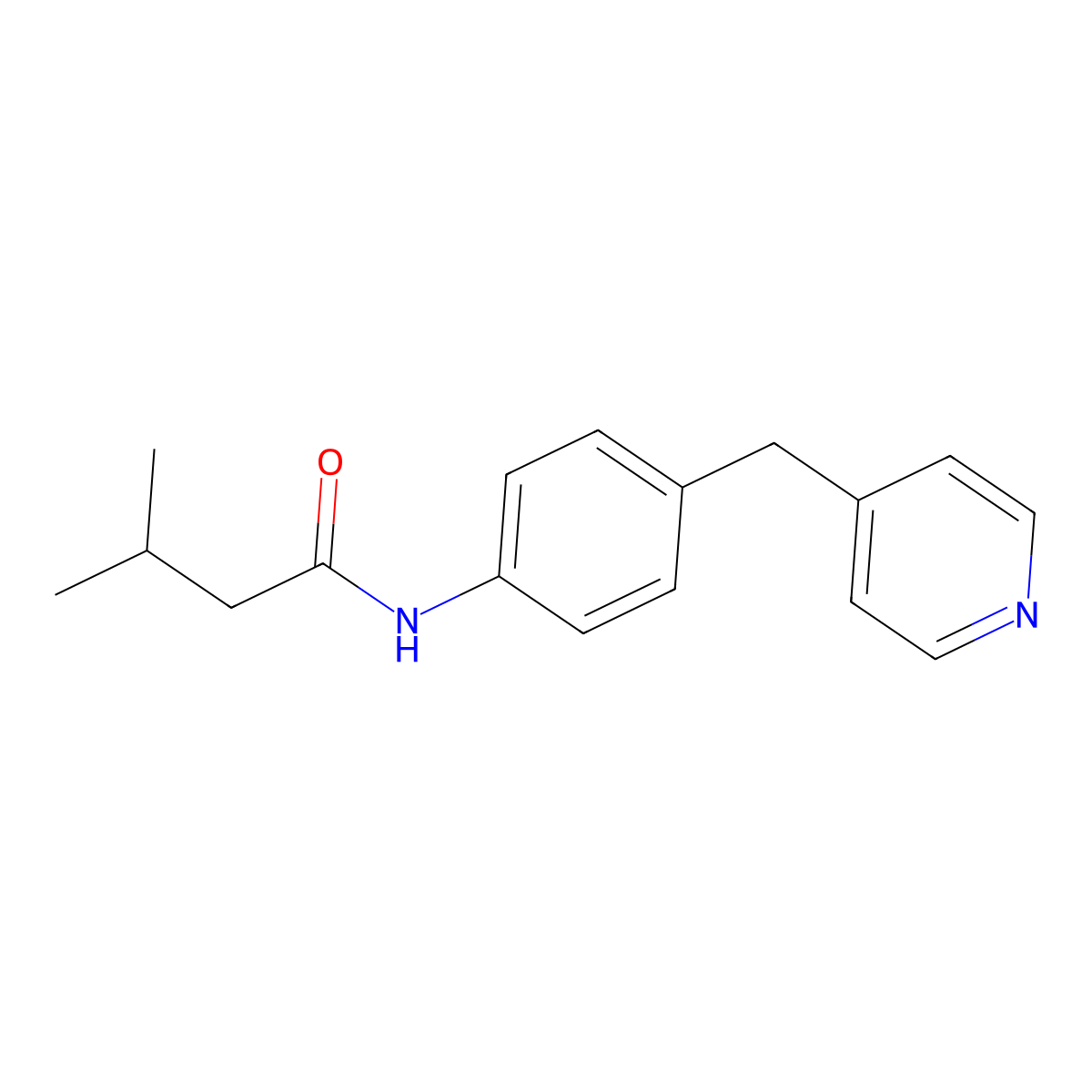 3-methyl-N-[4-(4-pyridinylmethyl)phenyl]butanamide molecular structure, CAS 839687-79-5