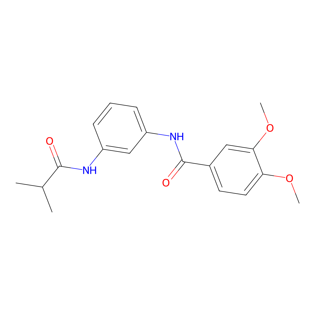 3,4-dimethoxy-N-[3-(2-methylpropanoylamino)phenyl]benzamide molecular structure, CAS 839687-85-3