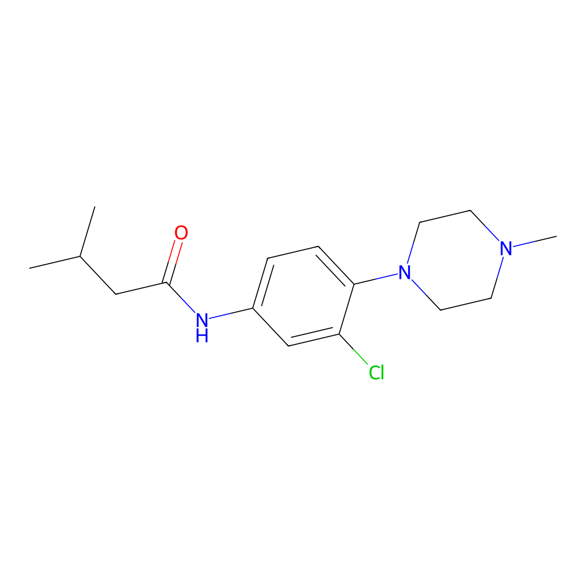 N-[3-chloro-4-(4-methylpiperazin-1-yl)phenyl]-3-methylbutanamide molecular structure, CAS 839687-86-4