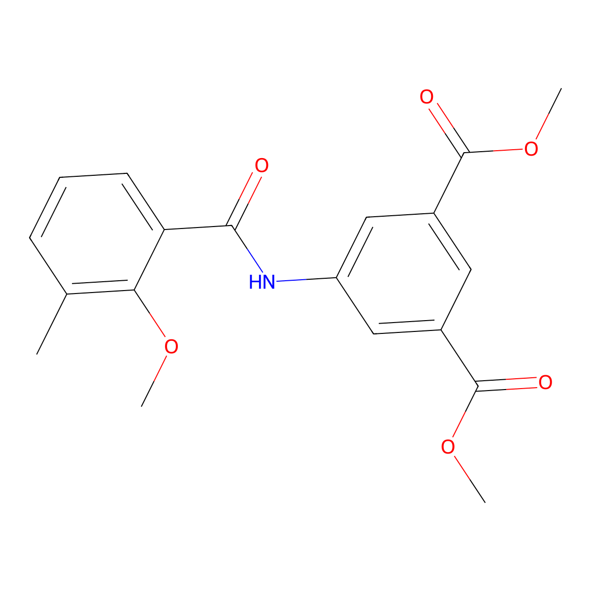 Dimethyl 5-[(2-methoxy-3-methylbenzoyl)amino]isophthalate molecular structure, CAS 839687-92-2
