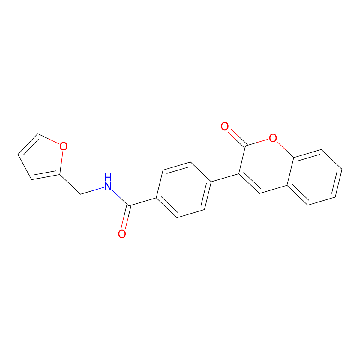 N-(furan-2-ylmethyl)-4-(2-oxo-2H-chromen-3-yl)benzamide molecular structure, CAS 839688-05-0