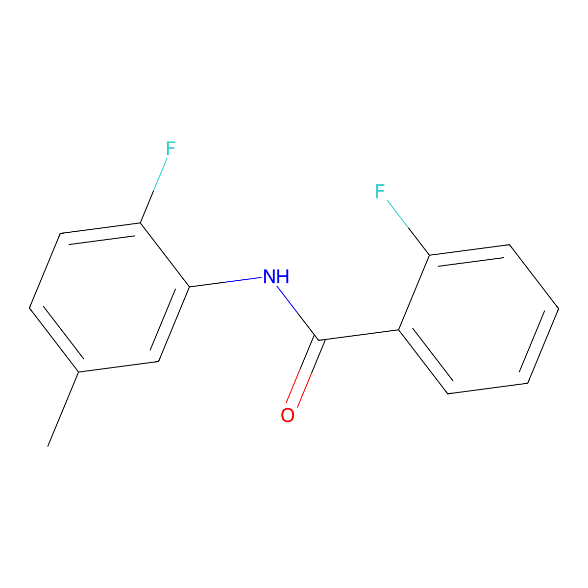 2-fluoro-N-(2-fluoro-5-methylphenyl)benzamide molecular structure, CAS 839688-16-3