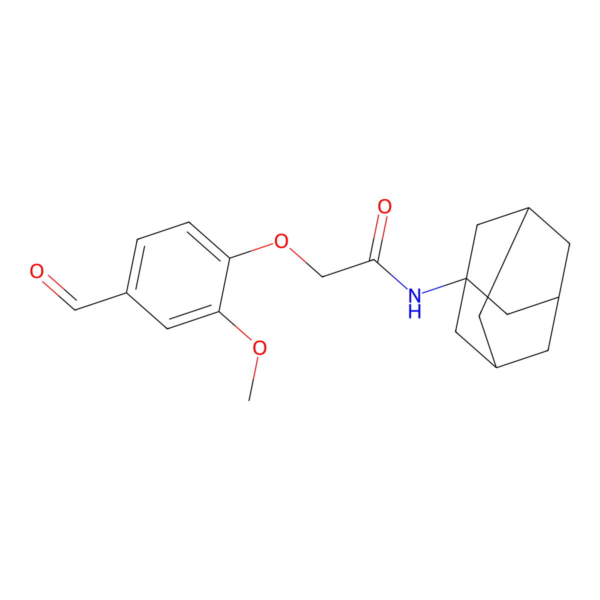 N-(1-adamantyl)-2-(4-formyl-2-methoxyphenoxy)acetamide molecular structure, CAS 839688-40-3