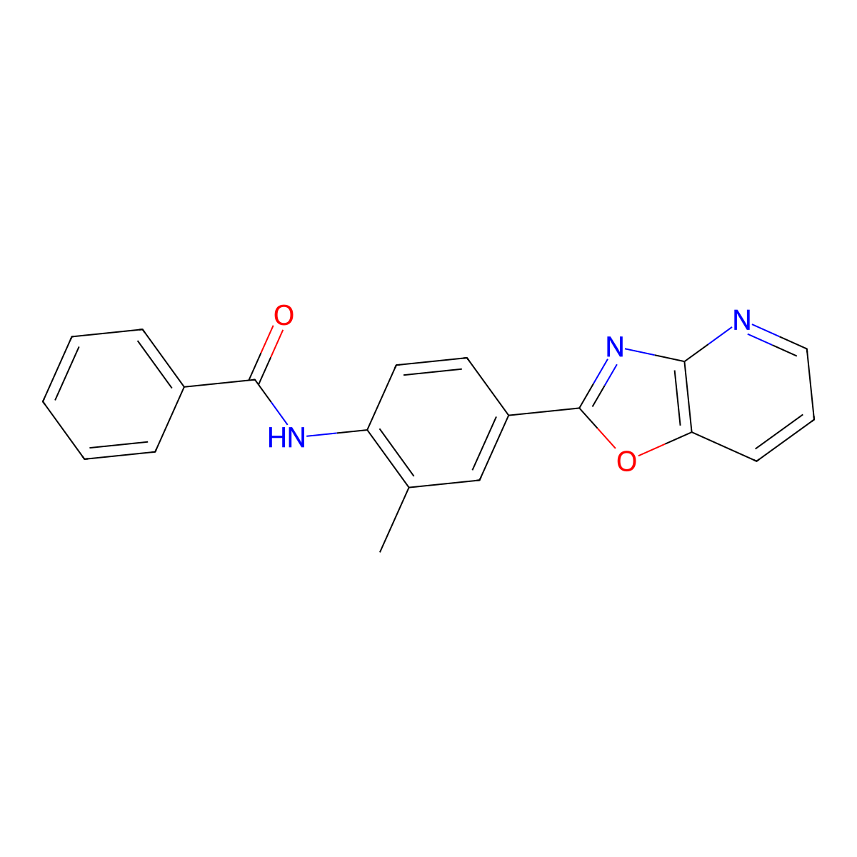 N-[2-methyl-4-([1,3]oxazolo[4,5-b]pyridin-2-yl)phenyl]benzamide molecular structure, CAS 839688-44-7