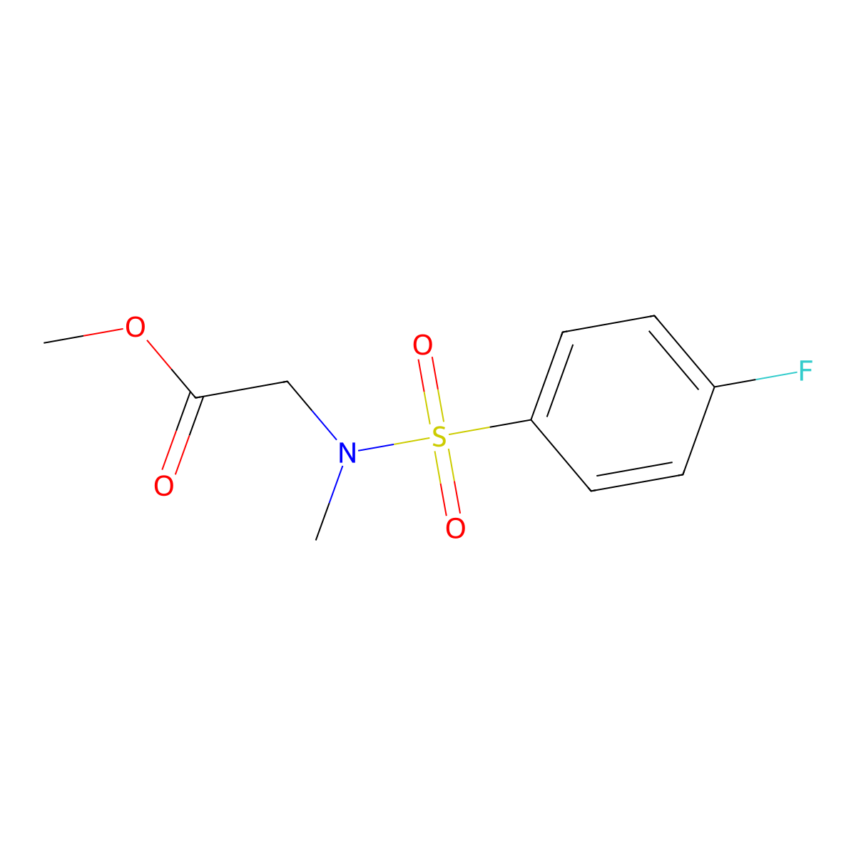 Methyl 2-[(4-fluorophenyl)sulfonyl-methylamino]acetate molecular structure, CAS 839688-57-2