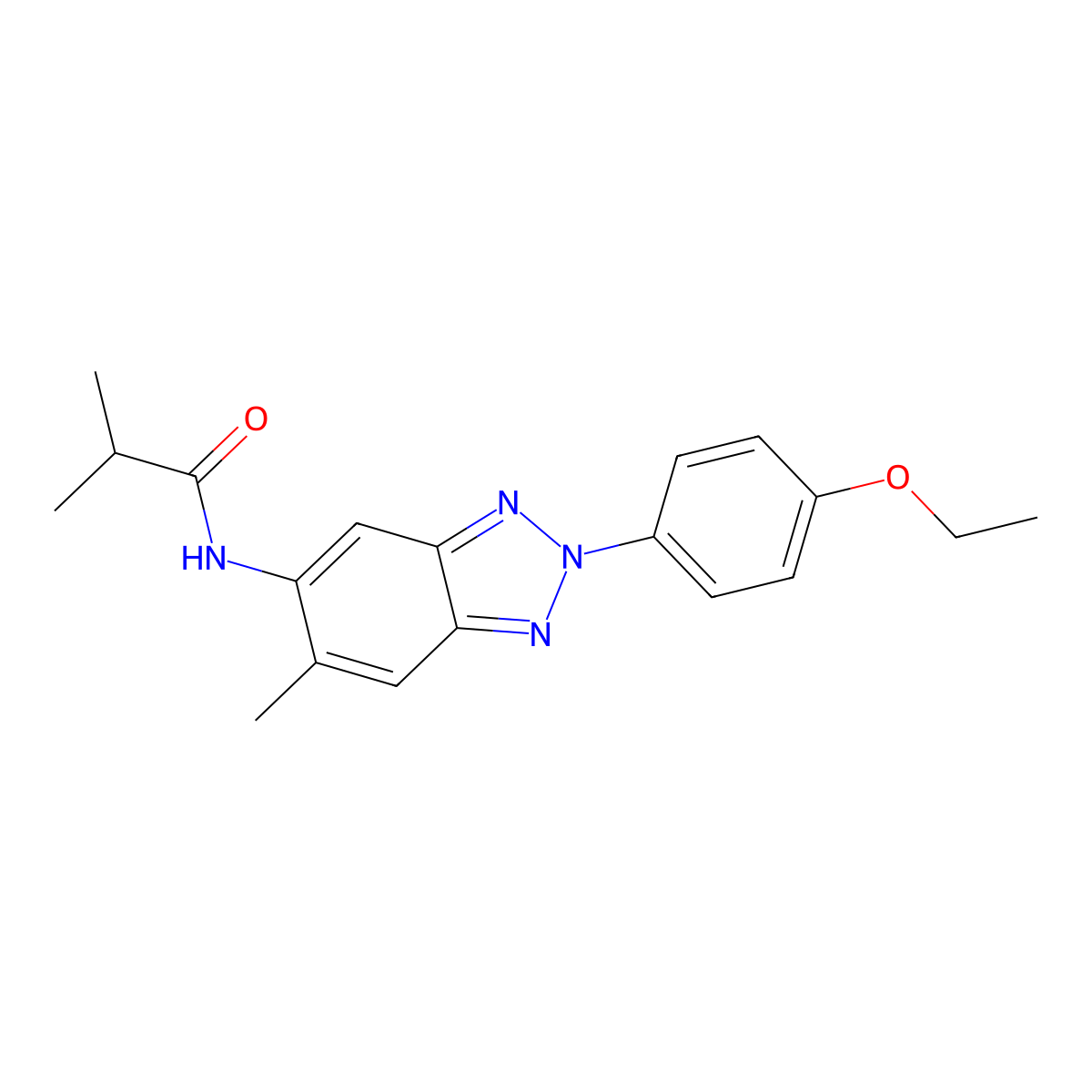 N-[2-(4-ethoxyphenyl)-6-methylbenzotriazol-5-yl]-2-methylpropanamide molecular structure, CAS 839688-64-1