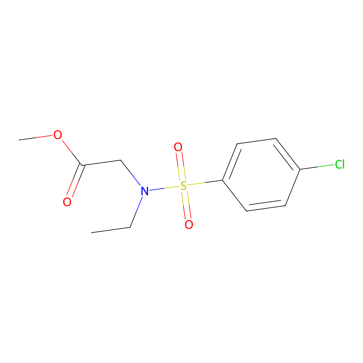 Methyl 2-[(4-chlorophenyl)sulfonyl-ethylamino]acetate molecular structure, CAS 839688-79-8