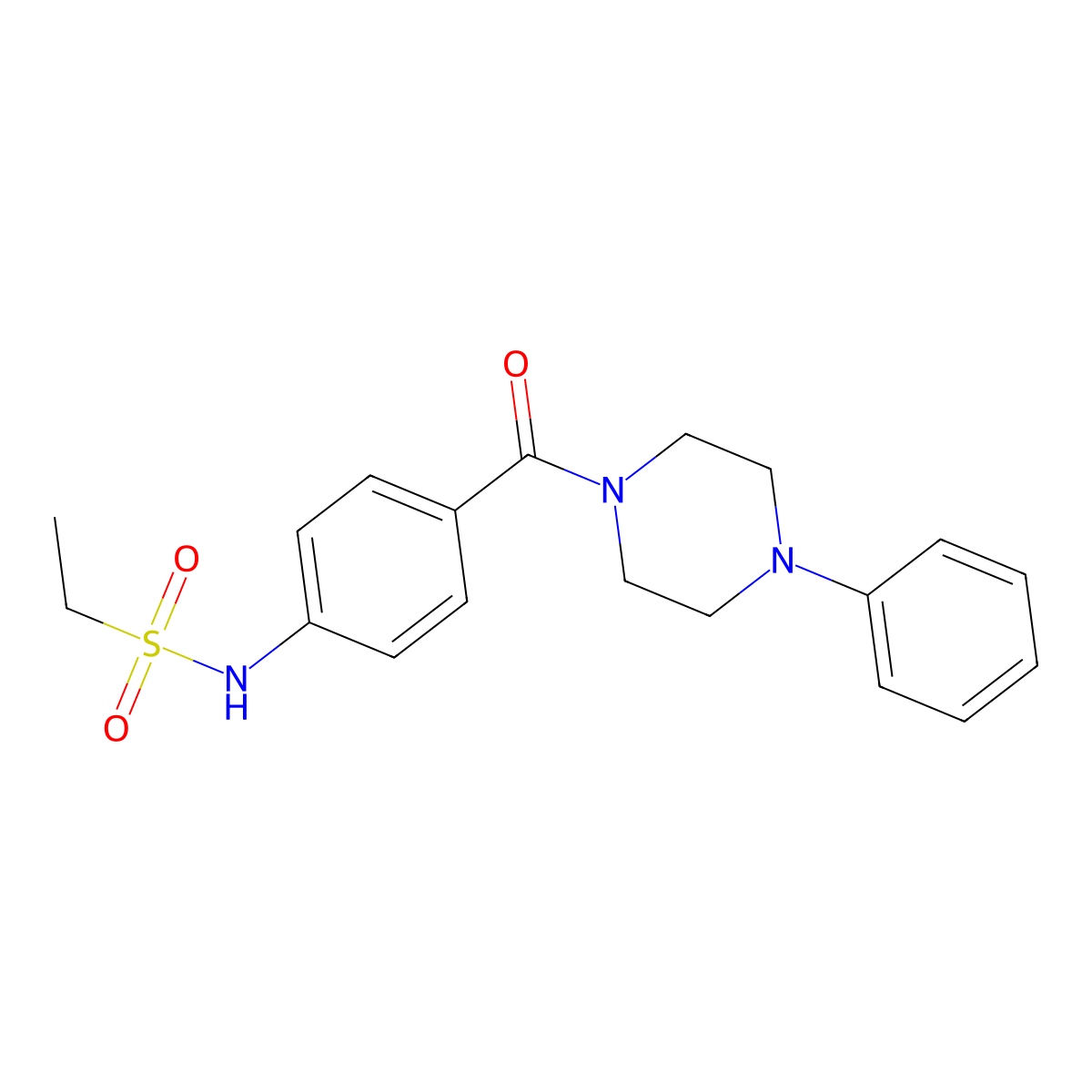 N-[4-(4-phenylpiperazine-1-carbonyl)phenyl]ethanesulfonamide molecular structure, CAS 839688-81-2