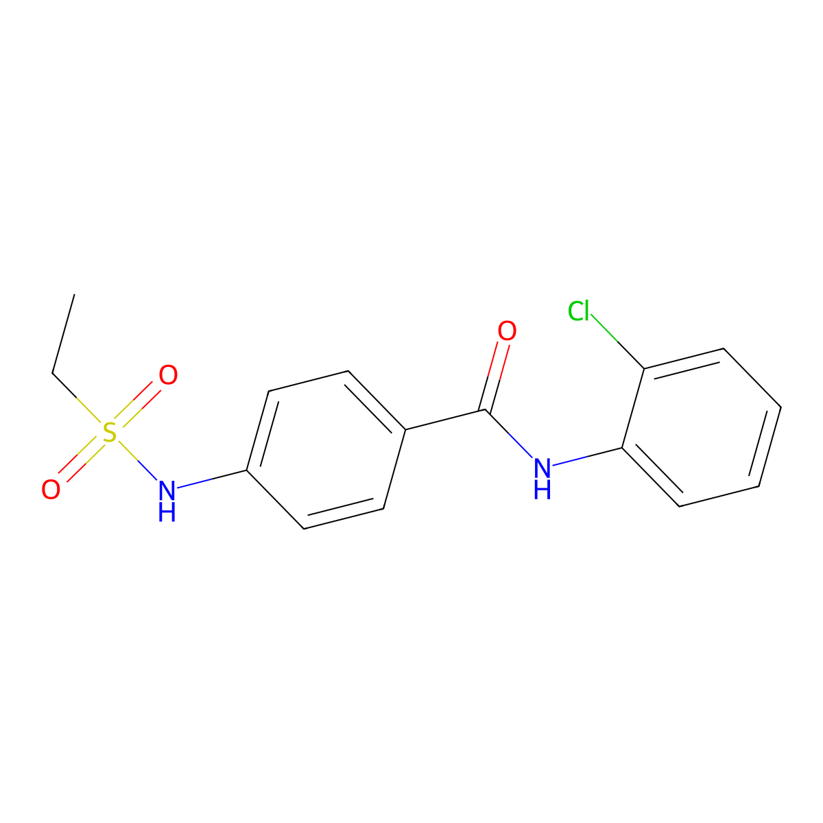 N-(2-chlorophenyl)-4-(ethylsulfonylamino)benzamide molecular structure, CAS 839688-92-5