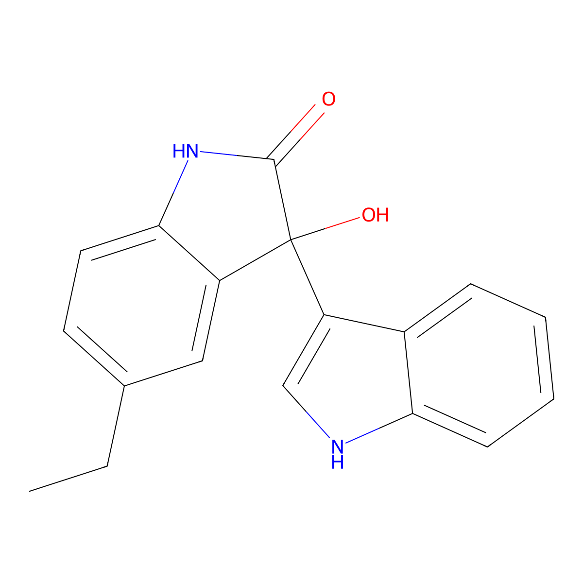 5-ethyl-3-hydroxy-3-(1H-indol-3-yl)-1H-indol-2-one molecular structure, CAS 839689-03-1