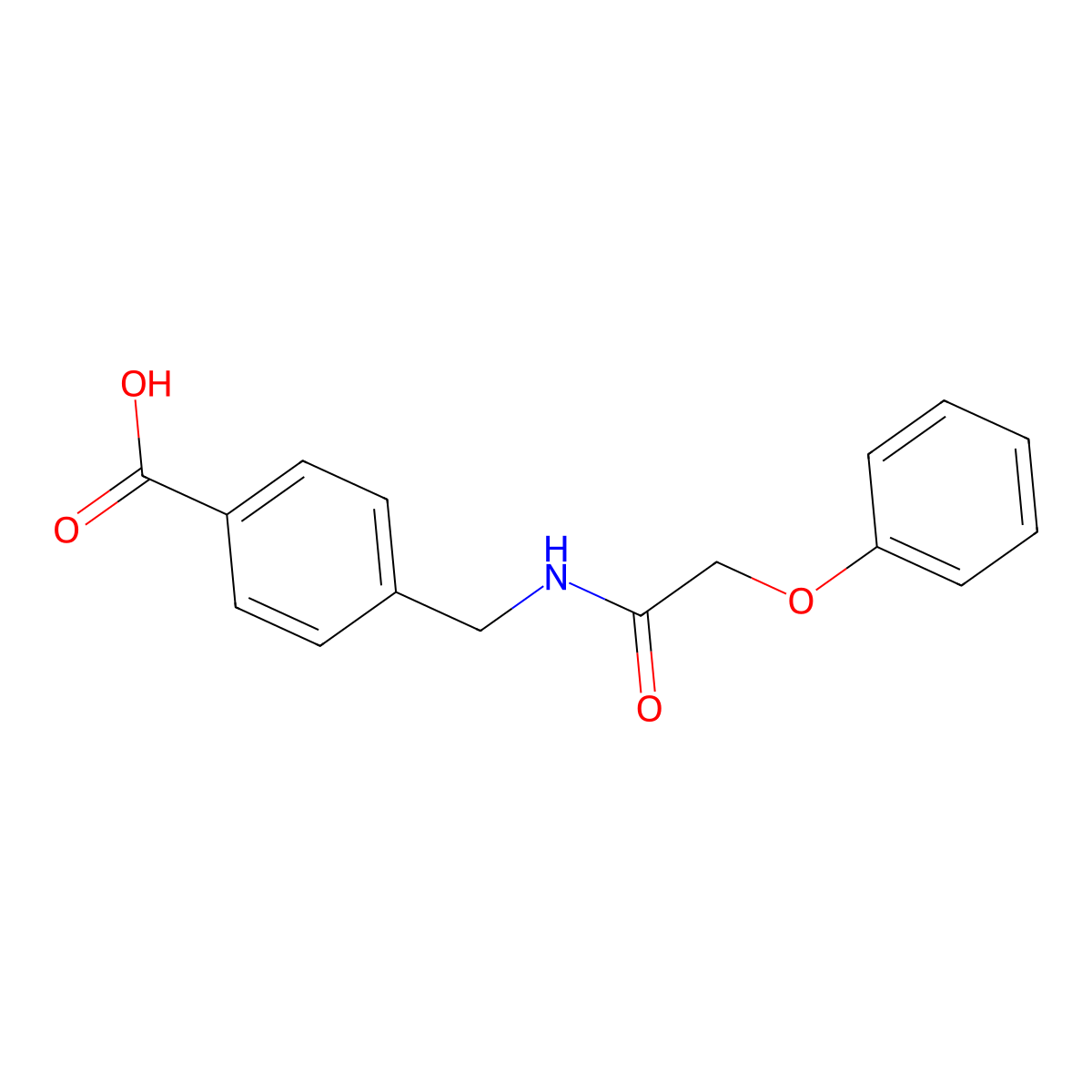 4-{[(Phenoxyacetyl)amino]methyl}benzoic acid molecular structure, CAS 839689-11-1