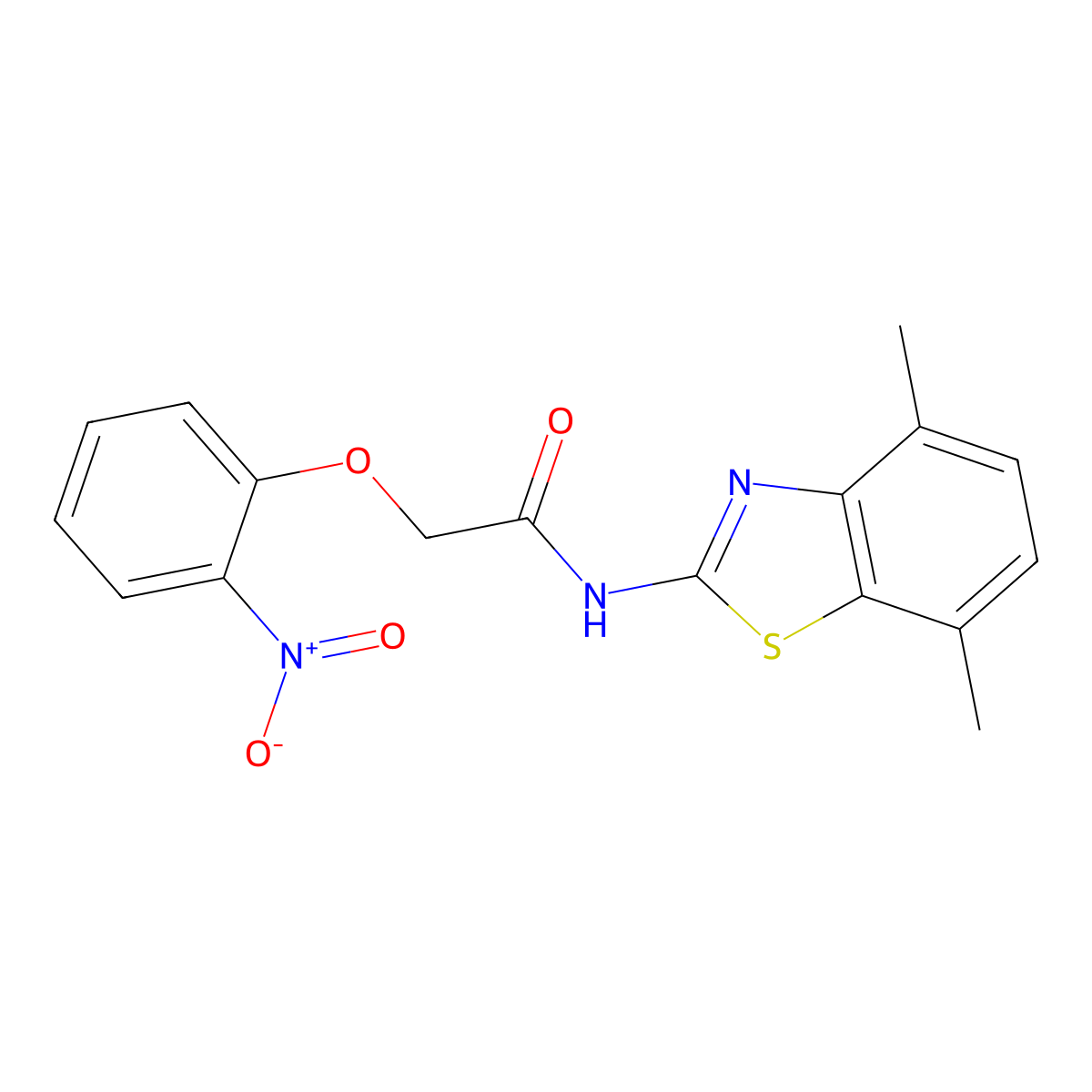 N-(4,7-dimethyl-1,3-benzothiazol-2-yl)-2-(2-nitrophenoxy)acetamide molecular structure, CAS 839689-12-2
