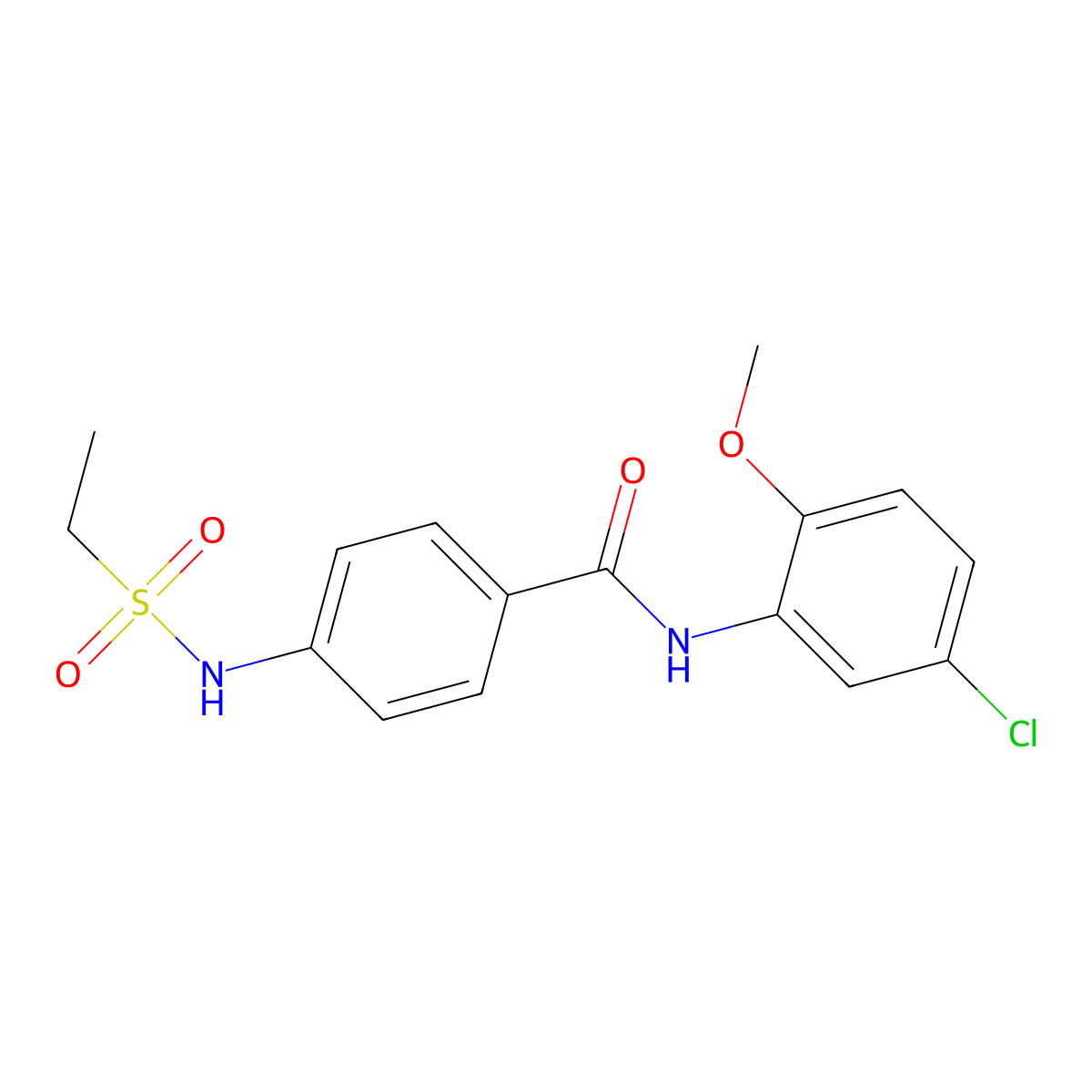 N-(5-chloro-2-methoxyphenyl)-4-(ethylsulfonylamino)benzamide molecular structure, CAS 839689-14-4