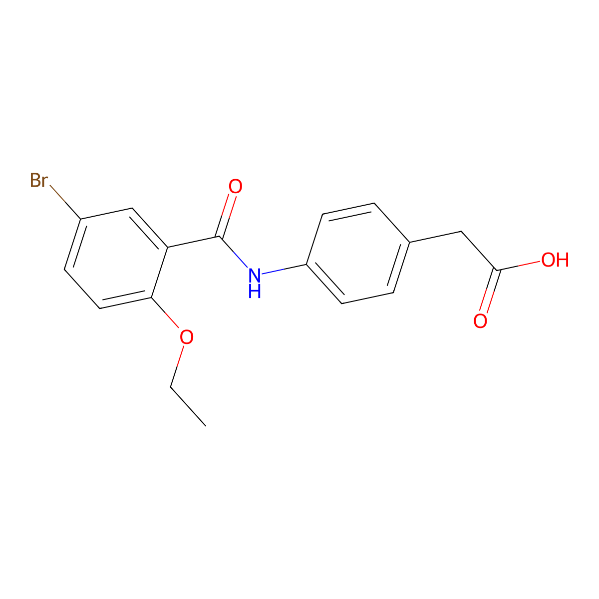 (4-{[(5-Bromo-2-ethoxyphenyl)carbonyl]amino}phenyl)acetic acid molecular structure, CAS 839689-43-9