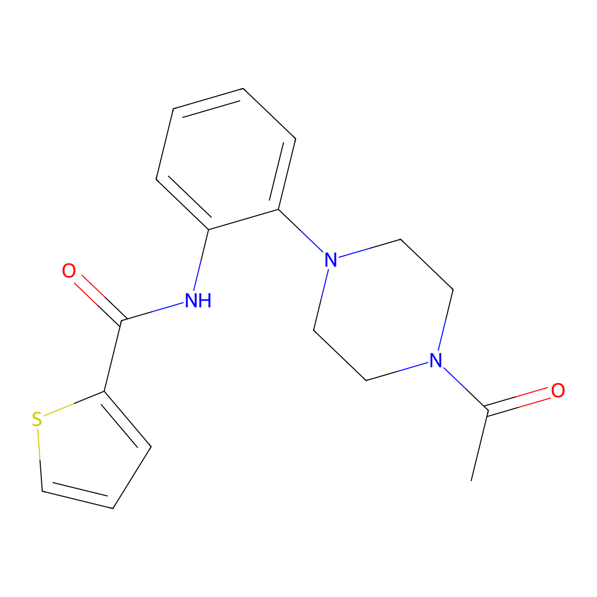 N-[2-(4-acetylpiperazin-1-yl)phenyl]thiophene-2-carboxamide molecular structure, CAS 839689-48-4